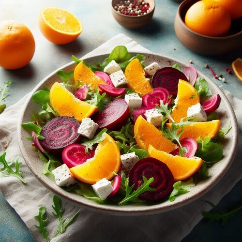 Salade d'Orange, Betteraves et Chèvre